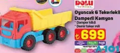 DOLU OYUNCAK 6 TEKERLEKLİ DAMPERLİ KAMYON DOLU OYUNCAK 6 TEKERLEKLİ DAMPERLİ KAMYON
